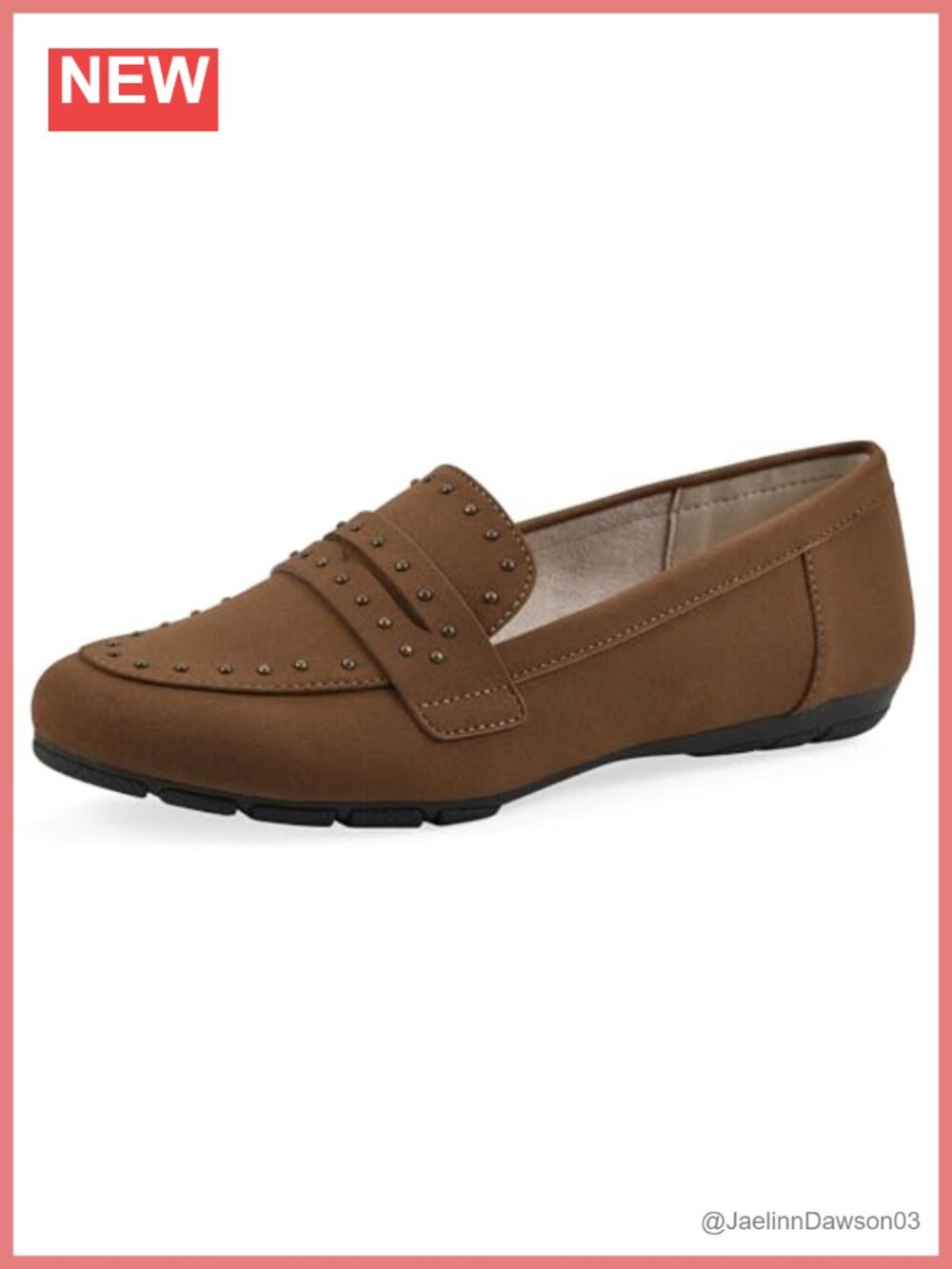 Women's Cushioned Driving Mocc Flat - Studded PU Leather